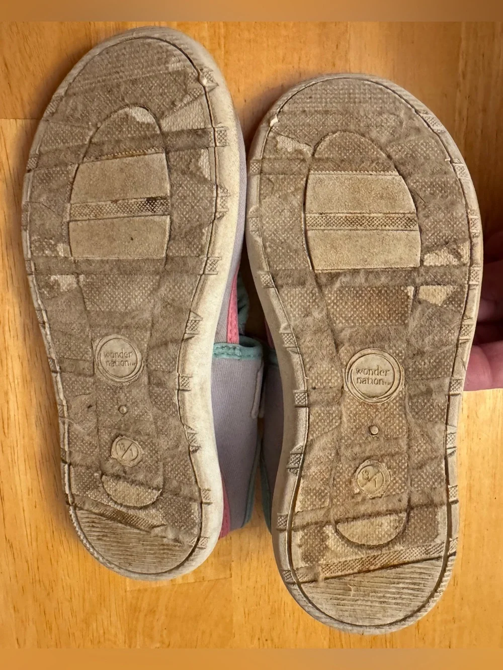 Wonder Nation Toddler Water Shoes Gray Pink Aqua Size 13
